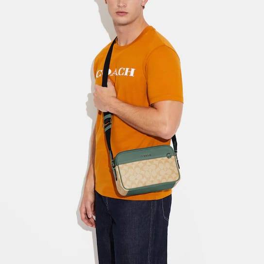 Coach 960 Academy Crossbody Bag in Washed Steel Colorblock Smooth Leather  with Coach Patch - Men's Sling Bag | Lazada PH